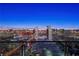 Evening view of the illuminated city skyline from the Palms Place balcony at 4381 W Flamingo Rd # 5318, Las Vegas, NV 89103