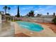 Refreshing pool in a private backyard, complete with a patio area and secure fencing for safety and enjoyment at 4430 Eureka Cir, Las Vegas, NV 89103