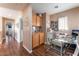 Cozy office space with desk, chair, natural light, and built-in storage at 4515 Sandstone Vista Ct, North Las Vegas, NV 89031