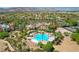 Aerial view of Siena's community pool and recreation area surrounded by lush greenery and community buildings at 4980 Pensier St, Las Vegas, NV 89135