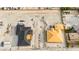 Birds eye view of a large lot with new construction, with planned infrastructure and circular drive at 5885 St Ebbes Ct, Las Vegas, NV 89131