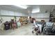 Well-organized garage space with built-in storage and workbench, perfect for hobbies and storage at 6460 Wagon Wheel Ct, Pahrump, NV 89061