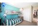 Fun bedroom with bunk beds, and a closet for storage at 6713 Guidestar St, North Las Vegas, NV 89084