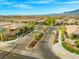 Aerial view of the Skye Mesa neighborhood showcasing the gated entrance and community layout at 8668 Marcana St, Las Vegas, NV 89166
