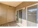 Neutral patio features a storage closet, sliding glass door, and a textured concrete surface at 9000 Las Vegas Blvd # 1016, Las Vegas, NV 89123