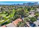 Nevada home overlooking a green golf course with city skyline view in the background on a bright sunny day at 1034 Tam O Shanter, Las Vegas, NV 89109