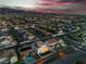 Beautiful aerial view of a two-story home featuring a well-manicured backyard at 1136 Casady Hollow Ave, Henderson, NV 89012