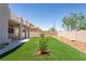 Green backyard with artificial turf and desert landscaping, offering a serene outdoor space at 1136 Casady Hollow Ave, Henderson, NV 89012