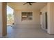 View of an outdoor living space featuring a ceiling fan, recessed lighting, and custom columns at 1136 Casady Hollow Ave, Henderson, NV 89012
