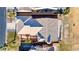 Birds-eye view showcasing the roof, landscaping, and surrounding desert landscape at 1199 Golf Club, Laughlin, NV 89029