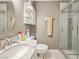 Bathroom featuring a glass shower with a vanity and sink at 4009 Patterson Ave, Las Vegas, NV 89104