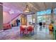Spacious living area with high ceilings, concrete floors, and a mix of modern and eclectic decor elements at 5096 Thunder River Cir, Las Vegas, NV 89148