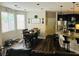 Open concept living featuring kitchen with island, stainless appliances, and dining area at 7109 Rancho De Taos, Las Vegas, NV 89130
