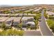 Desirable neighborhood aerial view, showcasing lush landscaping and modern architecture at 15 Gemstar Ln, Las Vegas, NV 89135