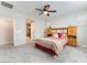 Bedroom with ceiling fan, carpet, and built in storage at 19 Cresta Villa Ct, Henderson, NV 89011