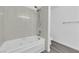 Bathroom featuring a shower/tub combination with a sleek shower head and a toilet at 1913 Piccolo Way, Las Vegas, NV 89146
