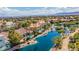 Beautiful aerial view overlooking community, lake, and lush landscaping at 2209 Glenbrook Way, Las Vegas, NV 89117