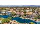 Amazing aerial view of several homes, all with access to the beautiful lake at 2209 Glenbrook Way, Las Vegas, NV 89117