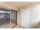 Patio featuring storage closet and sliding glass door to interior at 3151 Soaring Gulls Dr # 1168, Las Vegas, NV 89128