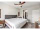 Spacious bedroom featuring a comfortable bed, stylish furnishings, and ample closet space at 3845 Wiggins Bay St # 202, Las Vegas, NV 89129