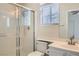 Stylish bathroom with glass shower, modern fixtures, and bright vanity at 427 Rhythm St, Henderson, NV 89074