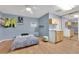 Bedroom features modern decor and mirrored closet at 5162 Somerset Dr, Las Vegas, NV 89120