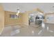 Open floor plan with view of kitchen featuring island and stainless appliances at 5162 Somerset Dr, Las Vegas, NV 89120