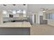 Modern kitchen with stainless steel appliances and gray cabinetry at 5162 Somerset Dr, Las Vegas, NV 89120