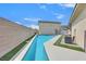 Long, narrow pool with a clean, modern design, perfect for laps and relaxation at 6150 Bunker Commons Ct, Las Vegas, NV 89108