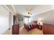 Cozy bedroom features a ceiling fan, neutral decor, and ample natural light at 6901 Cobre Azul Ave # 202, Las Vegas, NV 89108