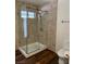 Modern bathroom with glass shower, and tile flooring at 7650 Butterscotch Ct, Las Vegas, NV 89131