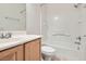 Bright bathroom featuring a tub, shower, and a vanity with a modern sink at 841 Colina Alta Pl, Las Vegas, NV 89138