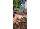 The backyard area with dirt landscaping and ample space for customizing the outdoor space at 884 E Robindale Rd, Las Vegas, NV 89123