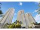 Stunning view of modern high-rise buildings with manicured landscaping and lush greenery at 125 E Harmon Ave # 318, Las Vegas, NV 89109