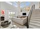 Spacious living room featuring high ceilings, modern decor, and a cozy seating area at 2153 King Crest Ct, Henderson, NV 89052