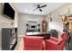 Well-lit office space featuring a large desk, comfortable seating, and custom decor at 2153 King Crest Ct, Henderson, NV 89052