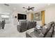 Home theater featuring luxurious seating and a large screen for entertainment at 2153 King Crest Ct, Henderson, NV 89052