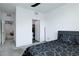 Bedroom features carpet flooring, queen bed, closet and window at 242 Polaris Ridge Ave, Henderson, NV 89011