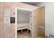 Community steam room with tiled walls and a wooden bench at 3550 Bay Sands Dr # 1003, Laughlin, NV 89029