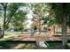Inviting playground offers recreational space surrounded by mature trees for community enjoyment at 3789 Heritage Ave, Las Vegas, NV 89121