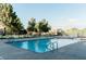 Sparkling pool surrounded by comfortable seating and lush green trees for a relaxing retreat at 3789 Heritage Ave, Las Vegas, NV 89121
