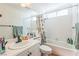 Bathroom featuring a shower/tub combo and a single sink at 5900 Red Umber Ave, Las Vegas, NV 89130
