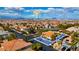 An aerial shot showcasing the home's location with a view of the Las Vegas skyline at 7616 Gossamer Wind St, Las Vegas, NV 89139