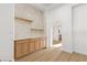 The dining area features stylish cabinetry and an adjacent doorway at 7616 Gossamer Wind St, Las Vegas, NV 89139