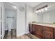 Bathroom vanity featuring granite countertop, stylish lighting, and modern fixtures at 2451 N Rainbow Blvd # 2144, Las Vegas, NV 89108