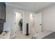 Bedroom featuring decorative blue lights, a closet, and loft access at 2451 Old Forge Ln # 105, Las Vegas, NV 89121