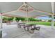 Covered picnic area with tables in a well-maintained community space with mature trees and landscaping at 4078 Blue Manor Ln, North Las Vegas, NV 89032