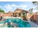 Relaxing backyard oasis featuring a private pool, covered patio, and desert landscaping at 4329 Skimmers Ct, North Las Vegas, NV 89084