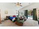 Spacious main bedroom featuring sliding glass doors to the backyard pool area at 4329 Skimmers Ct, North Las Vegas, NV 89084