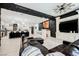Comfortable open floor plan to view living room with bar and kitchen at 764 Ricota Ct, Henderson, NV 89012
